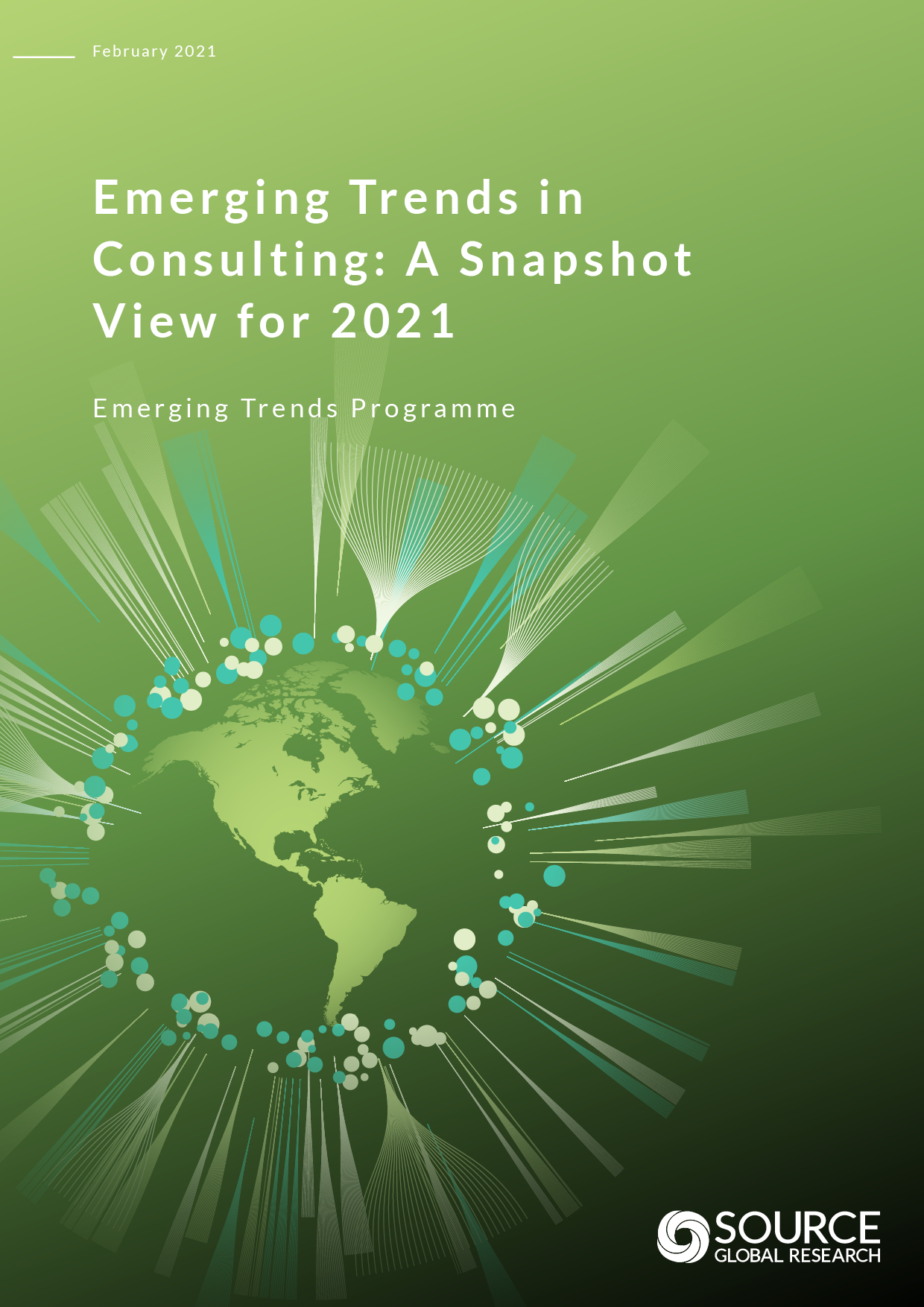 Report front cover - Emerging Trends in Consulting: A Snapshot View for 2021