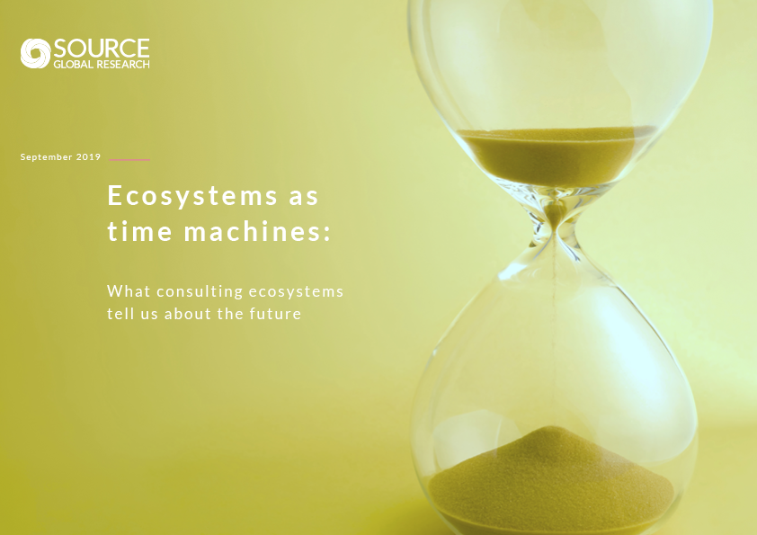 Report front cover - Ecosystems as time machines: What consulting ecosystems tell us about the future