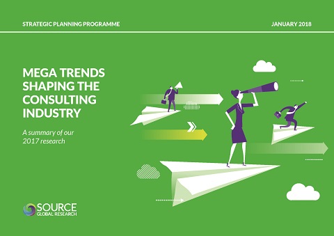 Report front cover - Mega trends shaping the consulting industry