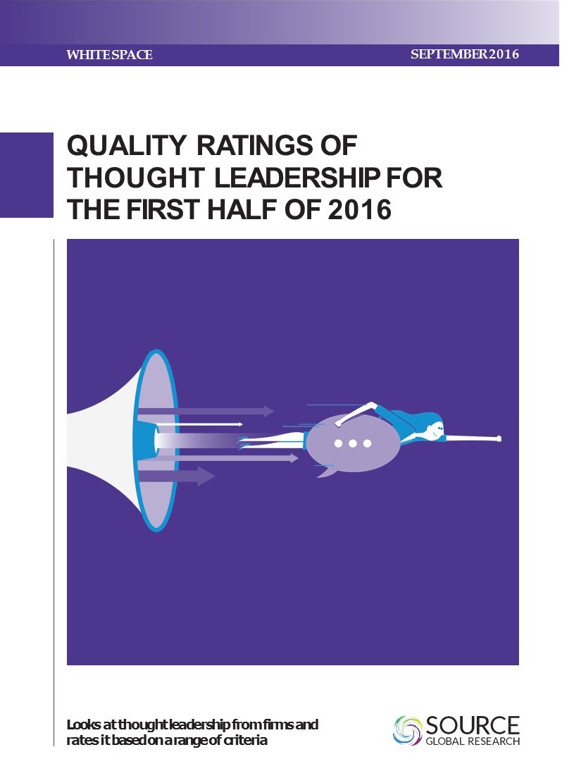 Report front cover - Quality ratings of thought leadership for the first half of 2016