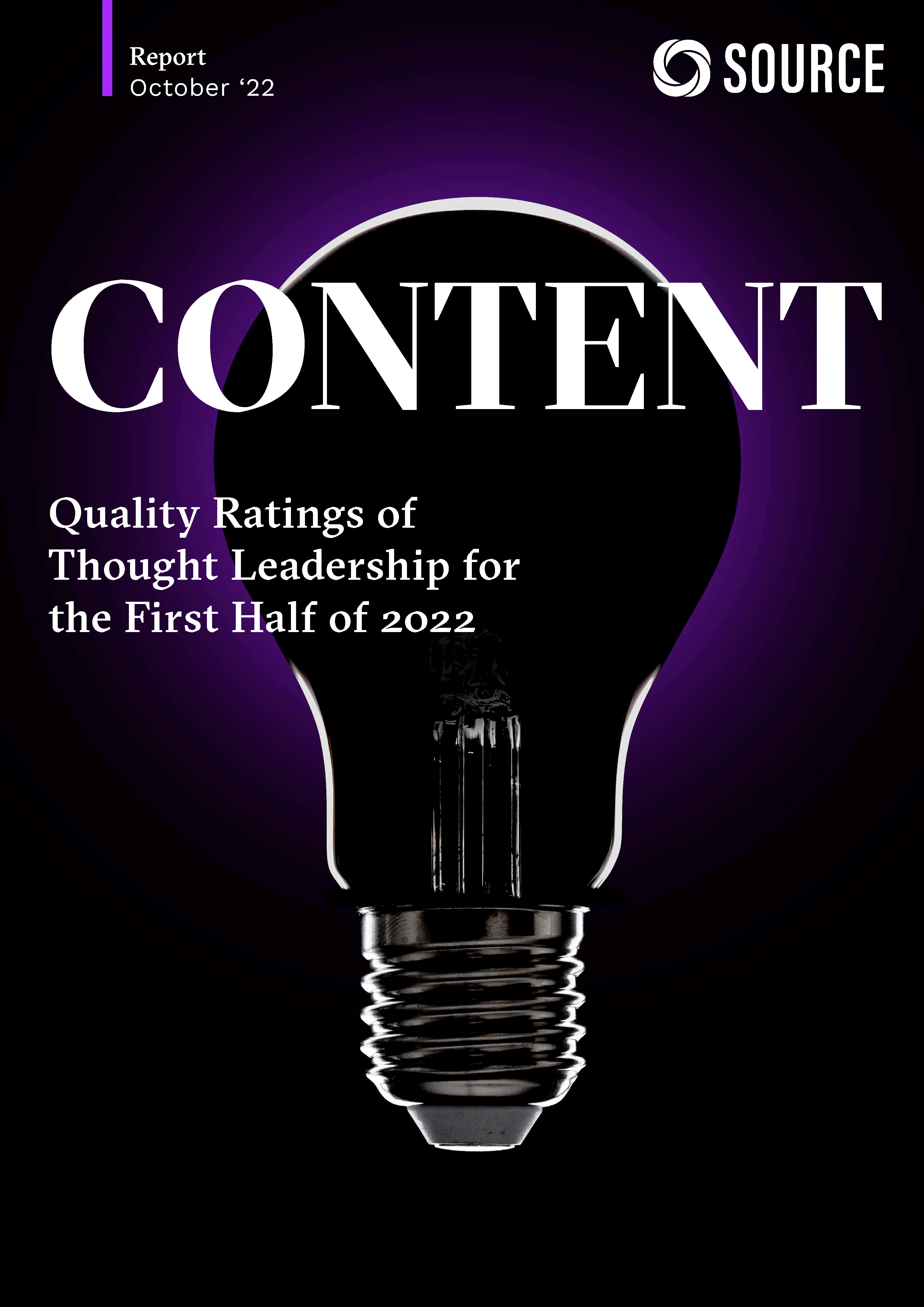 Report front cover - Quality ratings of thought leadership for the first half of 2022