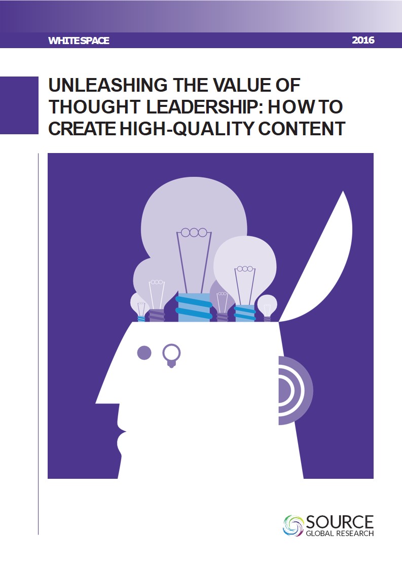 Report front cover - Unleashing the value of thought leadership: How to create high-quality content