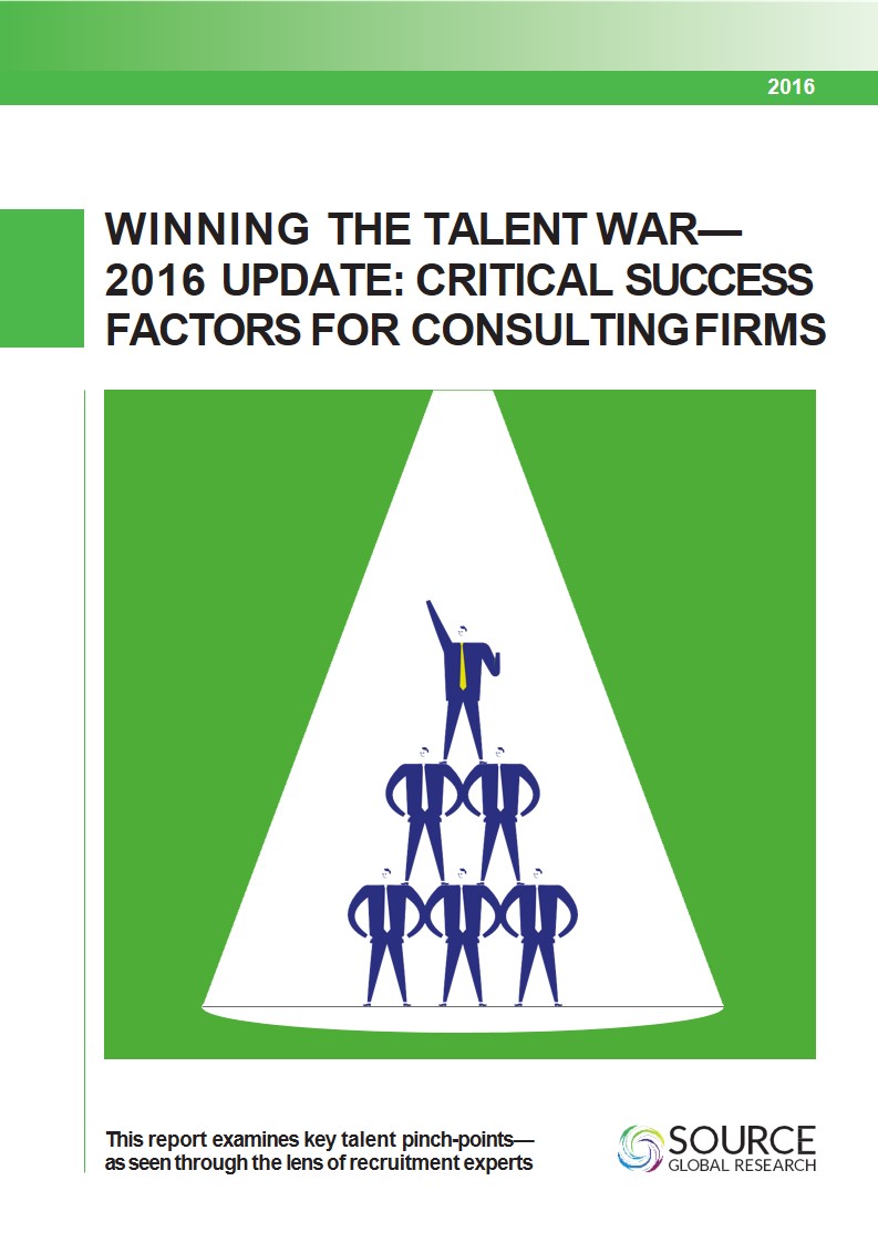 Report front cover - Winning the talent war – 2016 update: critical success factors for consulting firms