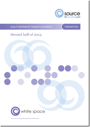 Report front cover - Quality ratings of thought leadership for the second half of 2014