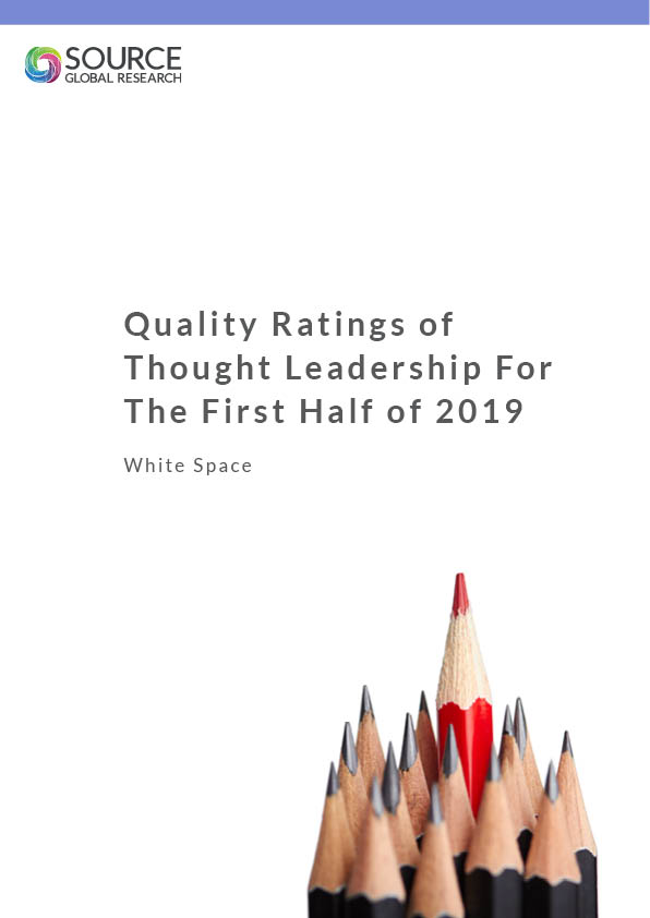 Report front cover - Quality Ratings of Thought Leadership For The First Half of 2019