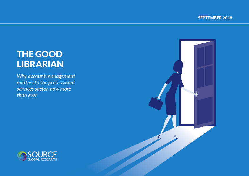 Report front cover - The Good Librarian: Why account management matters to the professional services sector, now more than ever