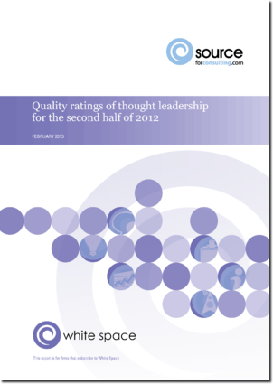 Report front cover - Quality ratings of thought leadership for the second half of 2012
