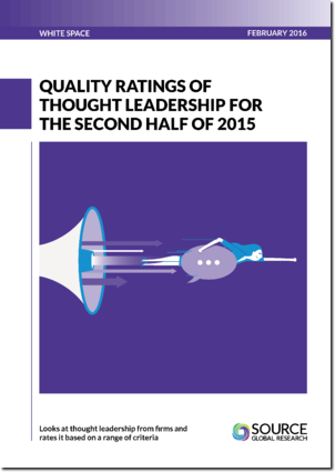 Report front cover - Quality ratings of thought leadership for the second half of 2015